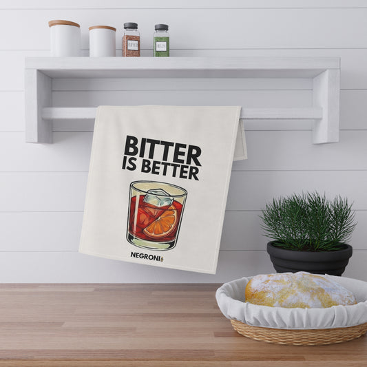 Negroni Tea Towel – "Bitter Is Better" Cocktail Kitchen Towel